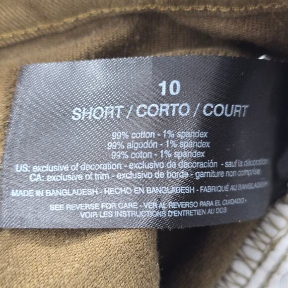 Gloria Vanderbilt Green Straight Taper Denim Short Jeans Cotton Bottom Pants 10S - Picture 8 of 8